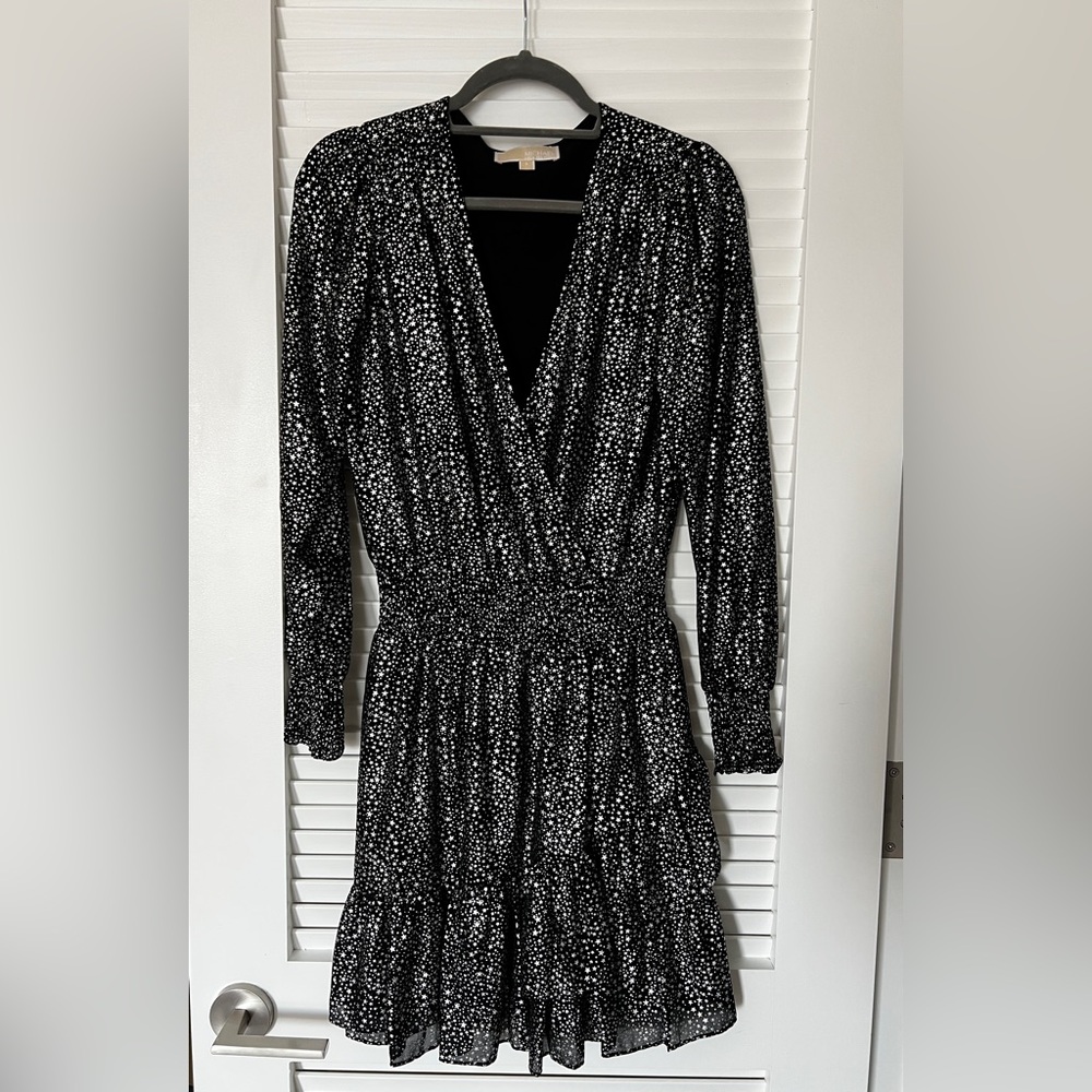 Elegant Black and Silver Women's Dress by Michael Kors